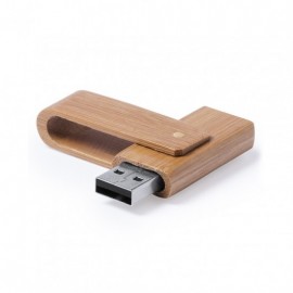 Memoria USB 16GB con mecanismo giratorio en madera de bambú Ency