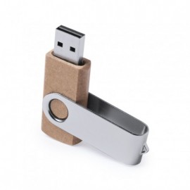 Memoria USB 16GB en cartón reciclado y clip metálico Carlot