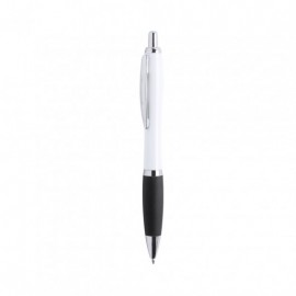 Bolígrafo en blanco con empuñadura de color y clip metálico Boomer