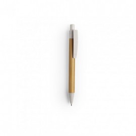 Bolígrafo con cuerpo de bambú y caña de trigo con mecanismo pulsador Dermara