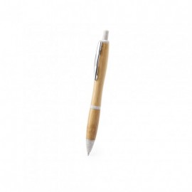 Bolígrafo de bambú y caña de trigo con pulsador Jumixa