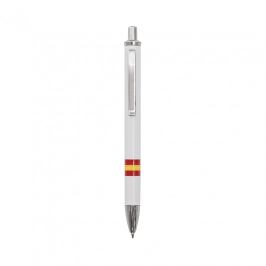 Bolígrafo con diseño de bandera nacional plateado Basil