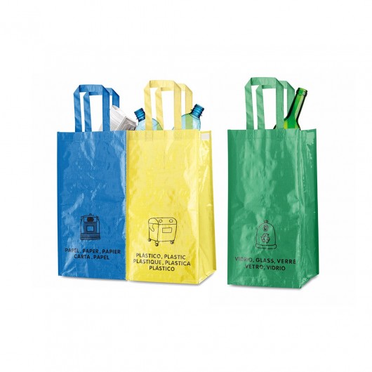 Set de 3 bolsas de reciclaje con asas reforzadas Over