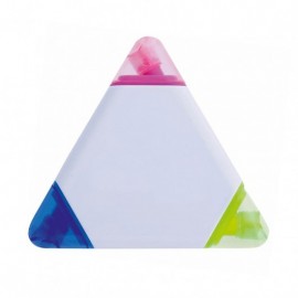 Marcador fluorescente de tres colores con cuerpo triangular Bumbai