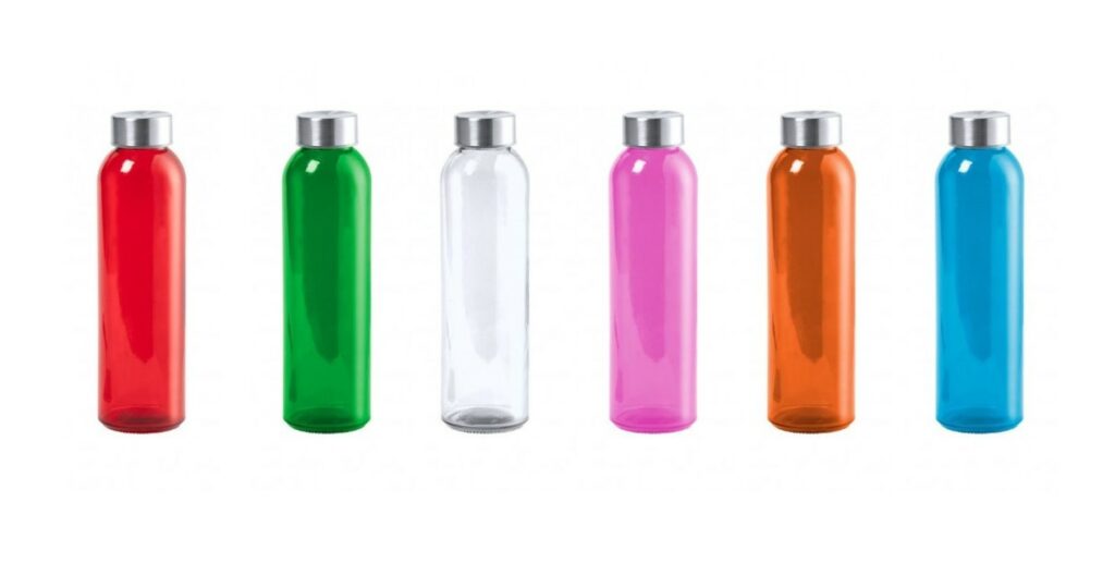 Botellas personalizadas de cristal de distintos colores