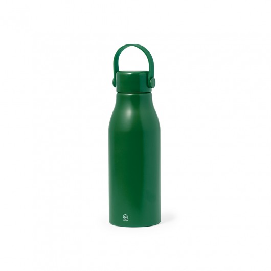 botella personalizada sostenible de aluminio verde