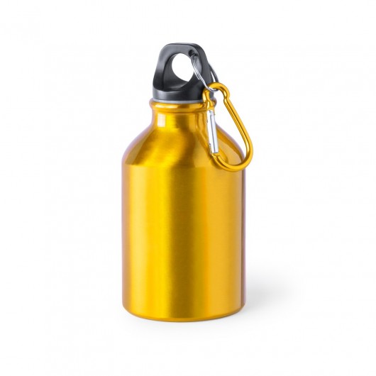 botella personalizada sostenible de aluminio metálica dorada