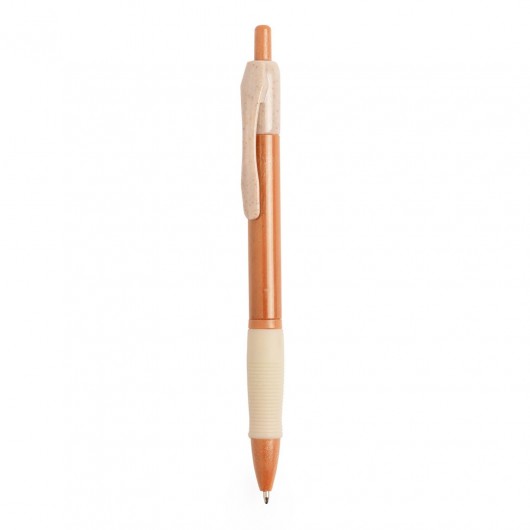 bolígrafo ecológico personalizado de caña de trigo naranja