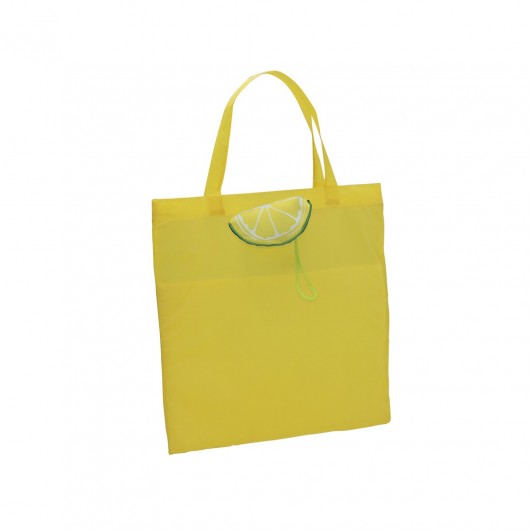 bolsa de tela personalizada de poliéster amarilla para usar en la compra
