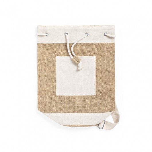 bolsa de tela personalizada de yute con cierre de cuerda