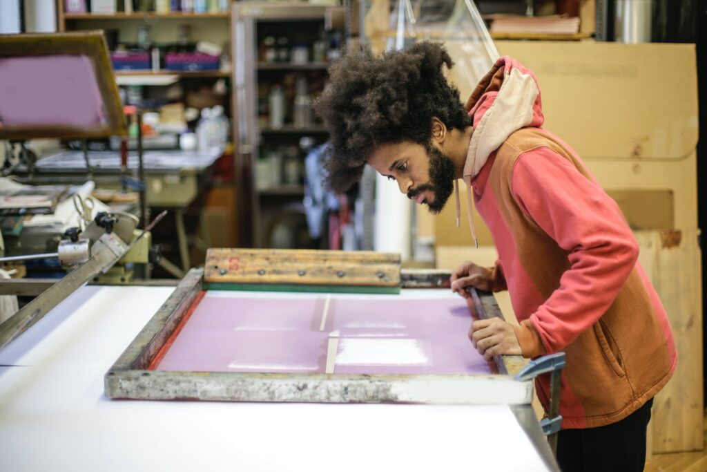 máquina de serigrafía para hacer la bolsa de tela para eventos