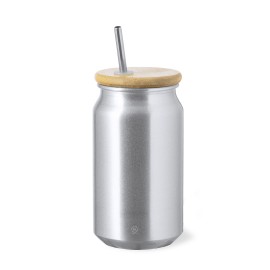 taza personalizada estilo lata de refresco con pajita