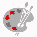 Paleta de pintura con pinceles, haciendo referencia al elemento personalización, de las 4 p del marketing